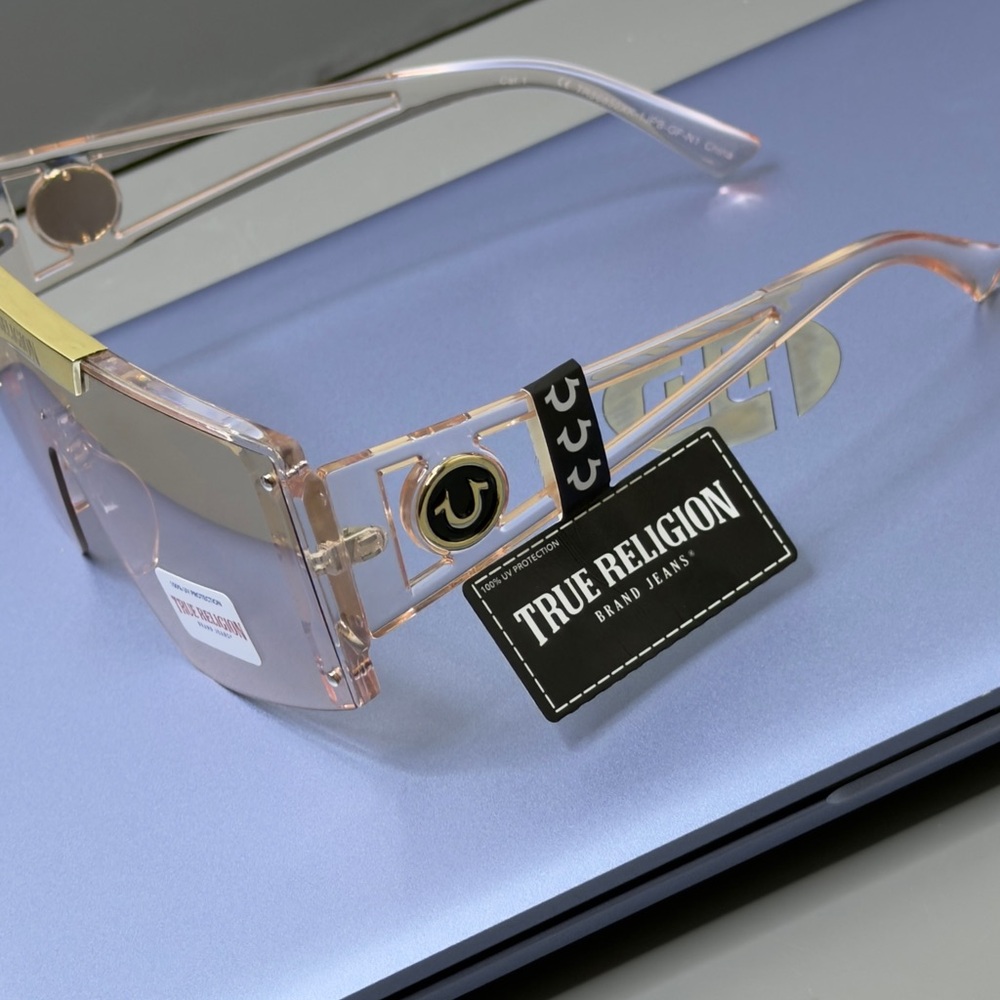 True Religion Gold and Pink Frame Sunglasses